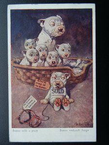 BONZO DOG Bonzo Sell a Pupp G.W.R. GE Studdy c1920's Postcard by B.K.W.I.