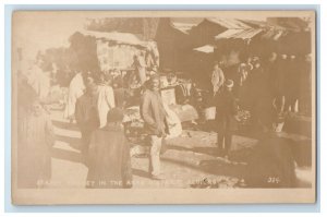 c1920's Street Market In The Arab District Algiers Algeria RPPC Photo Postcard 