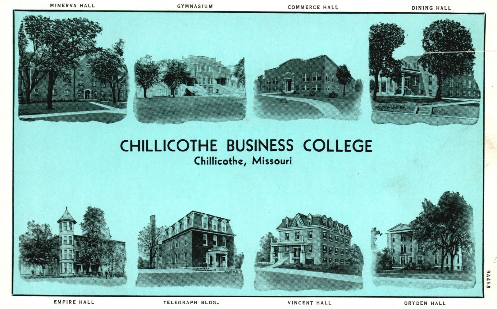 Vintage Postcard 1920's Chillicothe Business College Hall Chillicothe