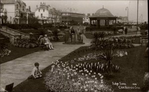 Clacton on Sea Essex Promenade Tulips 1900 -1920s Real Photo Vintage Postcard