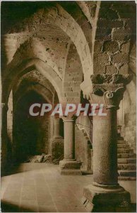 Old Postcard Mont Saint Michel abbey The Crypt of the north