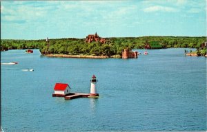 Rock Island Lighthouse, 1000 Islands NY Vintage Postcard H80