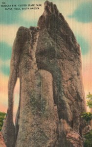 Vintage Postcard 1930's Needles Eye Custer State Park Black Hills South Dakota