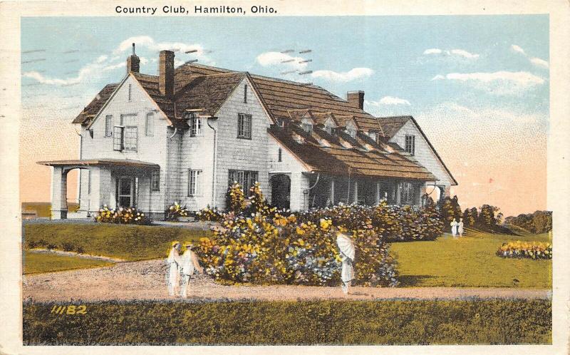 Hamilton Ohio 1927 Postcard Country Club by Kraemer Art