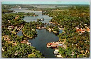 Postcard Bobcaygeon Ontario c1966 Birds Eye View Scenic Kawartha Lakes *as is*