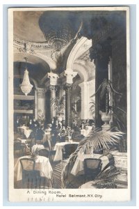 C. 1900-07 Dining Room Hotel Belmont New York RPPC Real Photo Postcard P213E