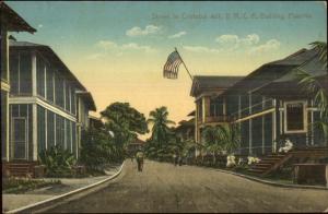 Panama Canal Zone Cristobal YMCA & Street c1910 Postcard