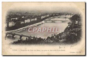 Old Postcard Lyon Rhone Perspective shooting Downstream Croix Rousse