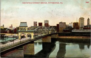 Postcard PA Pittsburgh Smithfield Street Bridge - Publ. A.C. Bosselman 1909 F1
