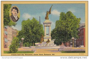 Maryland Baltimore Francis Scott Key Monument Eutaw Place Curteich