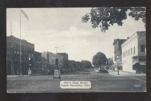 UPPER SANDUSKY OHIO DOWNTOWN MAIN STREET SCENE VINTAGE POSTCARD