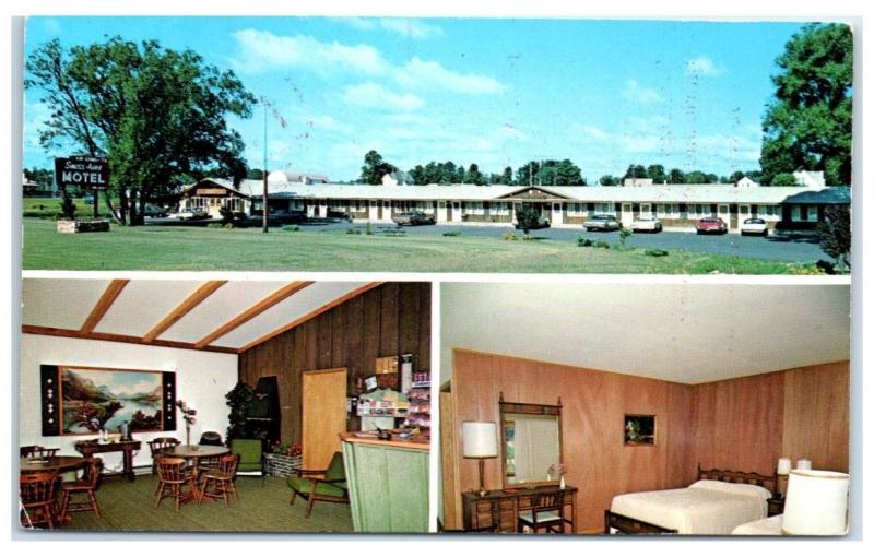 Vintage Swiss-Aire Motel, New Glarus, WI Postcard