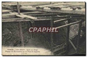 Old Postcard Paris Holes After A Storm From Shoring & # 39Excavation Sur La P...