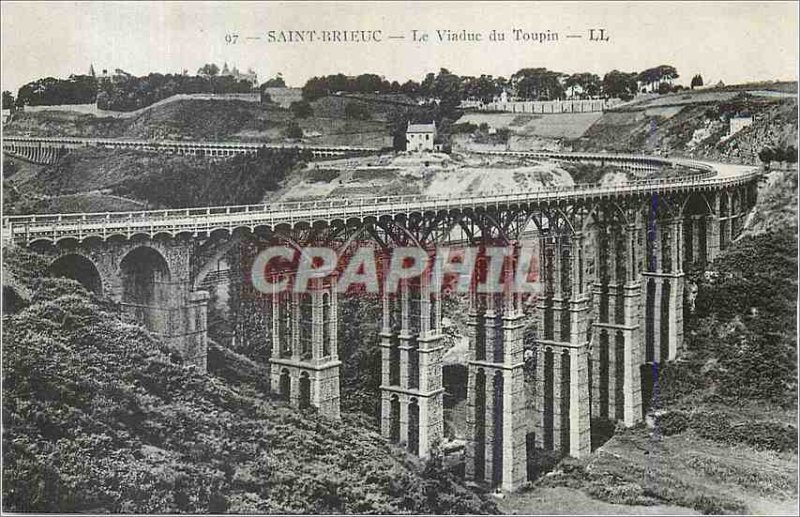 Postcard Old Saint Brieuc Toupin Viaduct