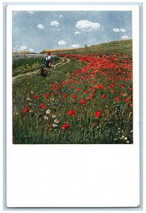 Slovakia Postcard Pál Szinyei Merse Flower Farm Painting c1910 Unposted