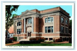 1925 Public Library, Barre, Vermont VT Unposted Vintage Postcard  