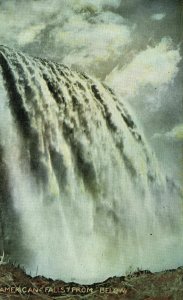 Vintage Postcard 1910's View of American Water Falls From Below Nature