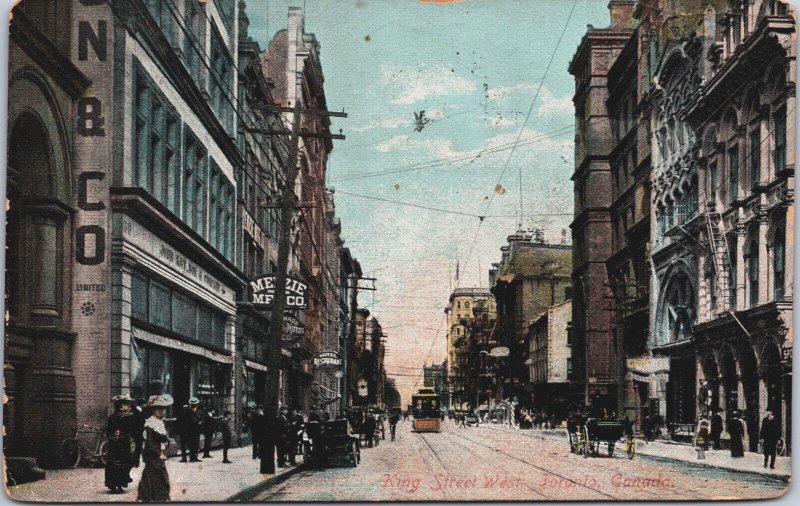 Canada King Street West Toronto Vintage Postcard C096