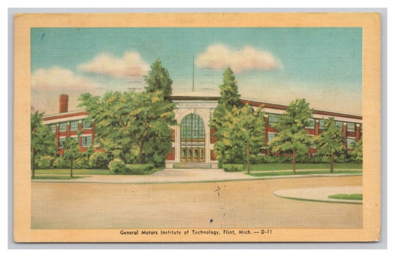 Postcard General Motors Institute Of Technology Flint Mich. Michigan c1948