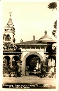 RPPC Entrance to Ponce De Leon Hotel Saint St Augustine Florida FL UNP Postcard