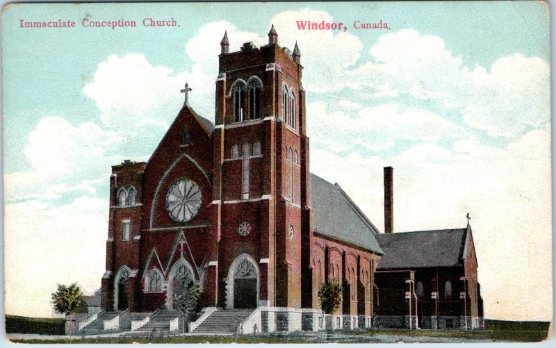 c1907 Windsor ON Immaculate Conception Church Canada Gothic Architecture Nerlich