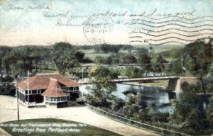 Boat House & Presumpscot River, Riverton Park in Portland, Maine