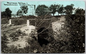 1909 Sherman Bridge & Greenhouses Charles City Iowa IA Posted Postcard