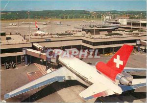Modern Postcard Zurich Airport Plane