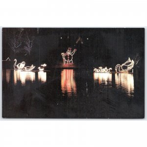 Postcard Oglebay Festival of Lights Willard and The Swans Wheeling WV