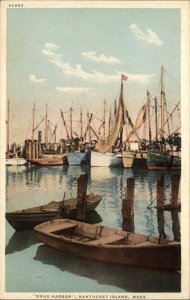 Nantucket Mass MA Snug Harbor Ships Boats c1910 Vintage Postcard