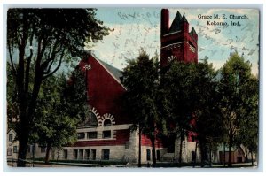 1915 Grace M.E. Church Exterior Building Kokomo Indiana Vintage Antique Postcard 