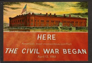 SC Fort Ft Sumter Civil War Museum Charleston South Carolina Postcard