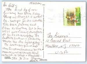 Portugal Postcard Albufeira Algarve Boat in Sand Beach Scene c1950's Vintage