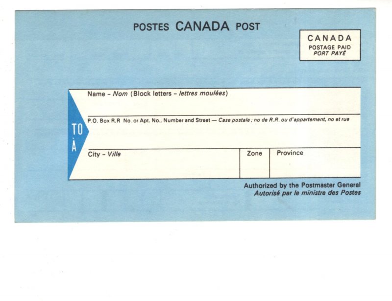 Canada Post, Change of Address Announcement 1969