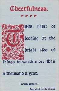 Motto Postcard Cheerfulness Copyright Hillson