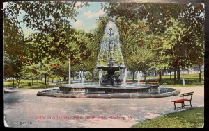 Vintage Postcard 1901 North East Fountain, Allegheny Park, Pittsburg, PA.