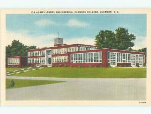 Unused Linen AGRICULTURAL BUILDING AT CLEMSON COLLEGE Clemson SC Q3172