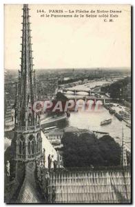 Paris Postcard Old Fleche Notre Dame and the view of the Seine (East Coast)