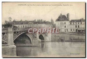 Old Postcard Compiegne Pont Neuf before its destruction by the French army in...