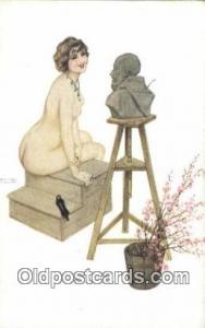 Marque L-E Le Modele Irreverencieux #17 Artist Signed Raphael Kirchner Postca...