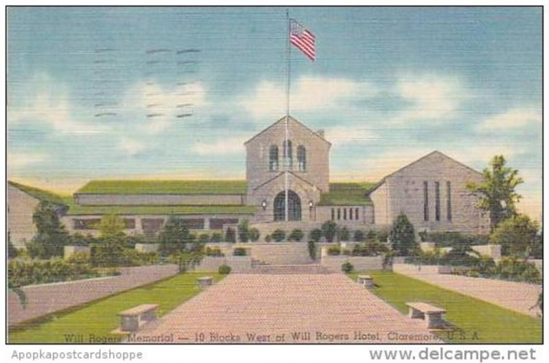 Oklahoma Claremore Will Rogers Memorial 10 Blocks West Of Will Rogers Hotel