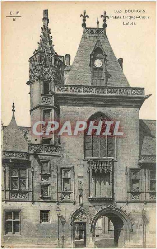 Old Postcard Bourges Palais Saint Jacques heart Entree