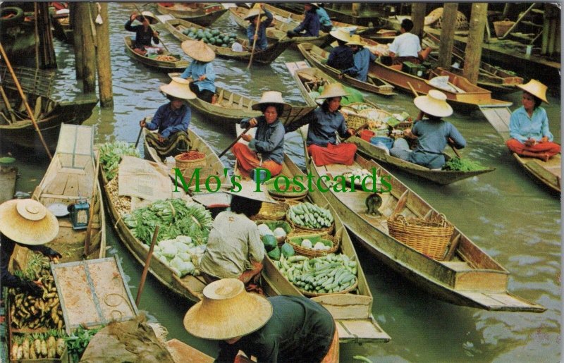 Thailand Postcard-Floating Market,Danonsaduok, Rajburi Province. Posted RS36348