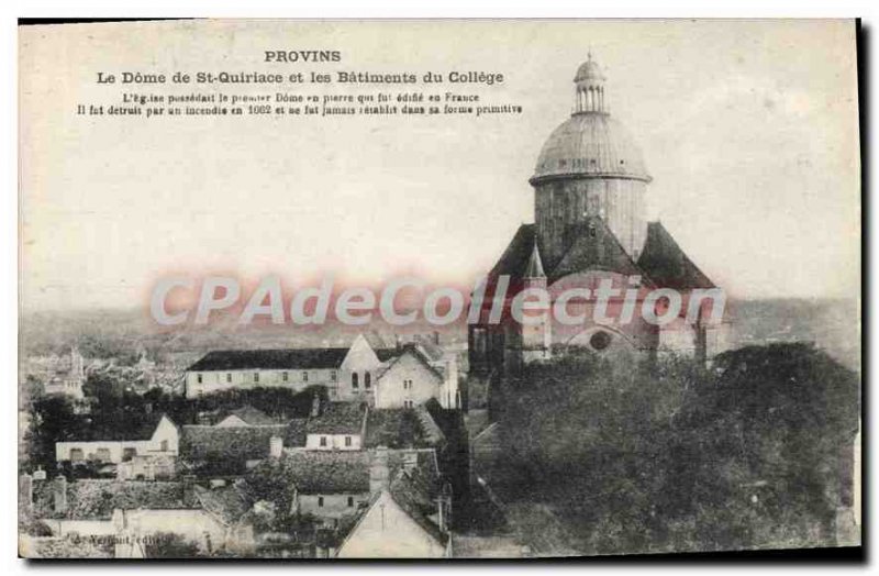 Old Postcard Provins The Dome Of St Quiriace And The Building of the college