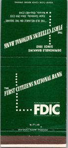 Matchbook Cover First Citizens National Bank Nevada Upper Sandusky Ohio MB174