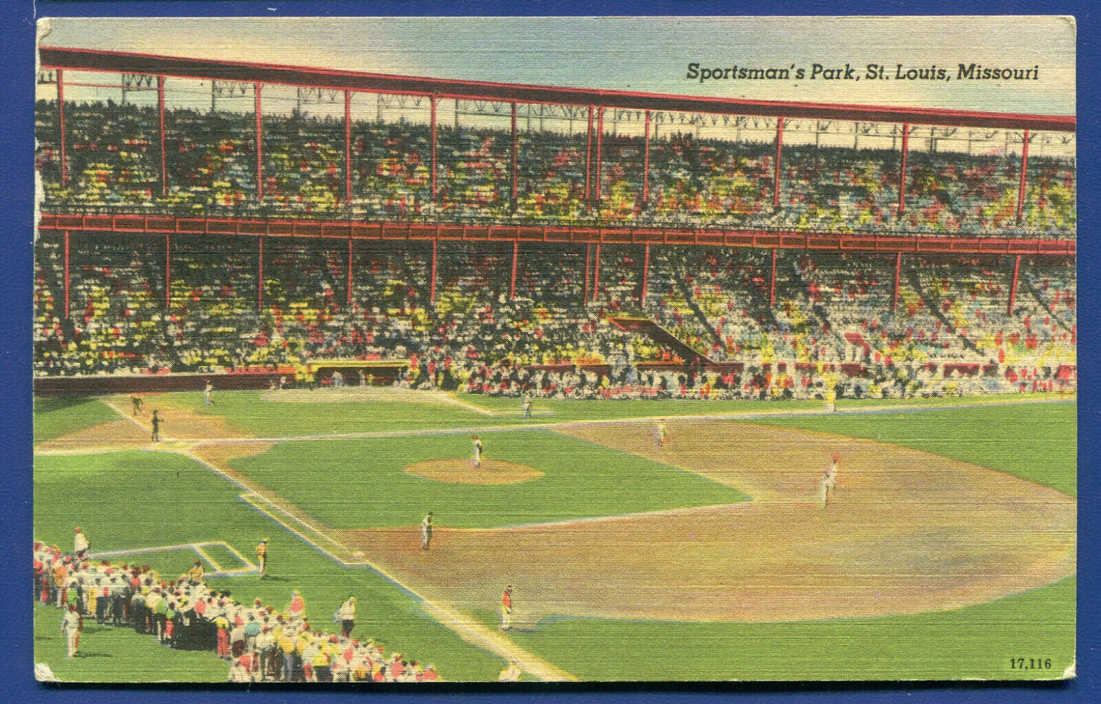 Vintage Sportsman's Park Postcard - St. Louis Cardinals - Canvas Gallery  Wrap