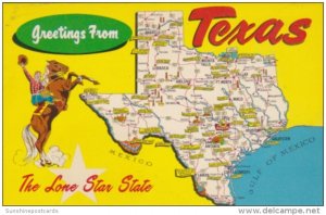 Greetings From Texas The Lone Star State With Map