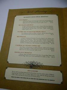 Vintage The Regency Room Restaurant Menu Roanoke, Virginia