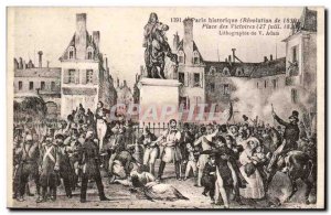 Old Postcard History Paris history revoluation 1830 Place des Victoires