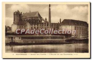 Old Postcard Montereau Bords De L'Yonne The Church And The Tanneries